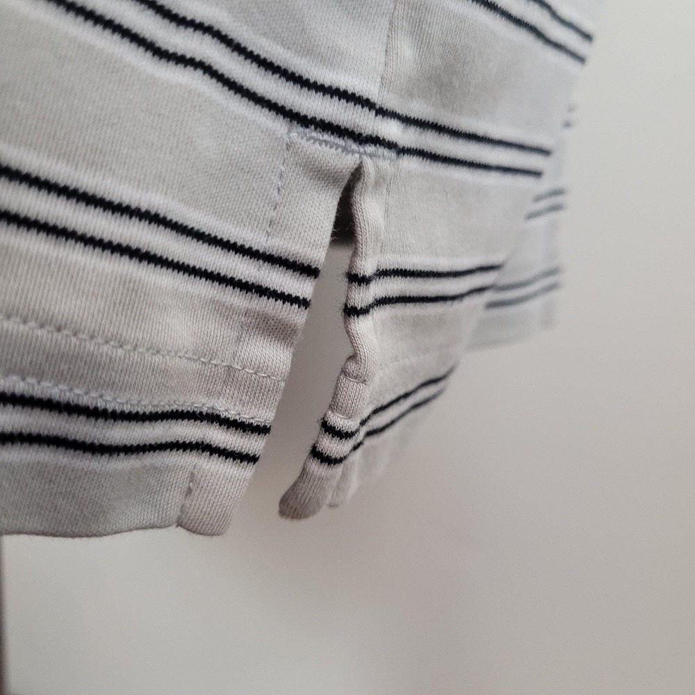 Vintage 90s Hathaway Polo Shirt Mens XXL grey Pima Cotton stripes 3 three button - Picture 8 of 16